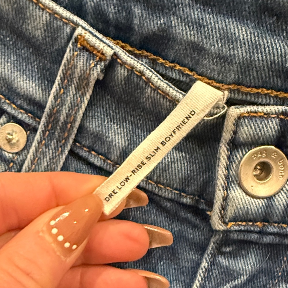 Rag & bone Dre low rise slim boyfriend Hermosa distressed jeans size 27 - Picture 3 of 12